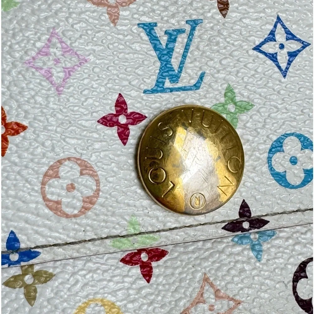 Louis Vuitton‎ Multicolor Sarah Wallet Takashi Murakami Blanc White Vintage Y2K
